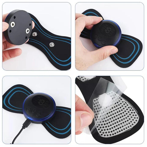 4PCS LCD Display EMS Electric Massager Relief Pain