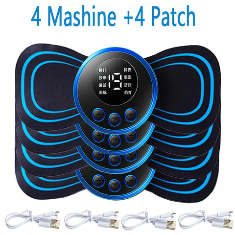 4PCS LCD Display EMS Electric Massager Relief Pain