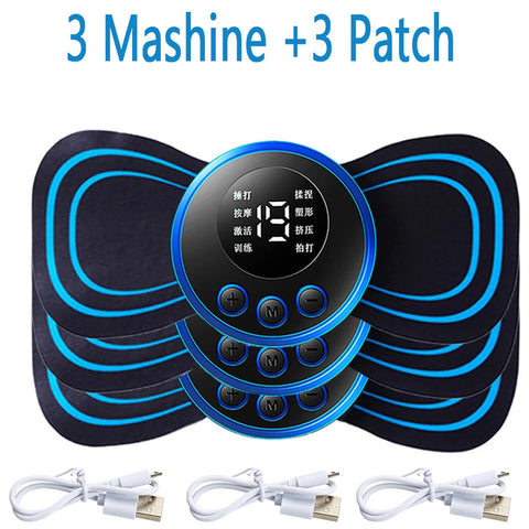 4PCS LCD Display EMS Electric Massager Relief Pain