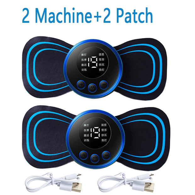 4PCS LCD Display EMS Electric Massager Relief Pain